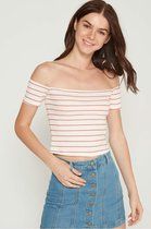 JDY Nevada Icon S/S Off Shoulder Top White - L