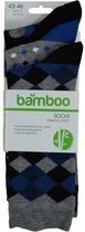 Apollo Sokken Fashion Bamboo Heren Zwart/blauw 3-pack Mt 39/42