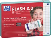 Oxford Flash 2.0 - Flashcards - Geruit 5mm - A6 - Mint Groene rand - 80 stuks
