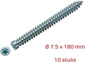 TQ4U kozijnschroef 7.5 x 180 mm | verzinkt | verzonken schroefkop T30 | 10 stuks