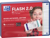 Oxford Flash 2.0 - Flashcards - Damier 5mm - A6 - Bord bleu - 80 pièces
