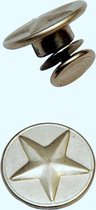 jeansknopen inslag ster - knopen voor spijkerbroek, jeans, spijkerjas - 5 stuks 15 mm. - mat zilver inslagknopen