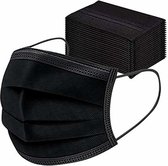 Basic Niet Medische Mondkapjes - 3 laags - 50 stuks - Zwart