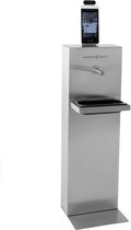 HandsHero Five - Desinfectie zuil / paal met hoge capaciteit (groot volume met 10 liter reservoir) en temperatuur detectie - handenvrije automatisch dispenser en ingebouwde lekbak - contactlo
