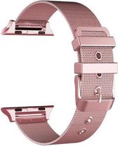 Geschikt voor Apple Watch bandje 38 / 40 / 41 mm - Series 1 2 3 4 5 6 7 SE - Smartwatch iWatch horloge band - 38mm 40mm 41mm - Fungus - RVS metaal - Roze - Milanese