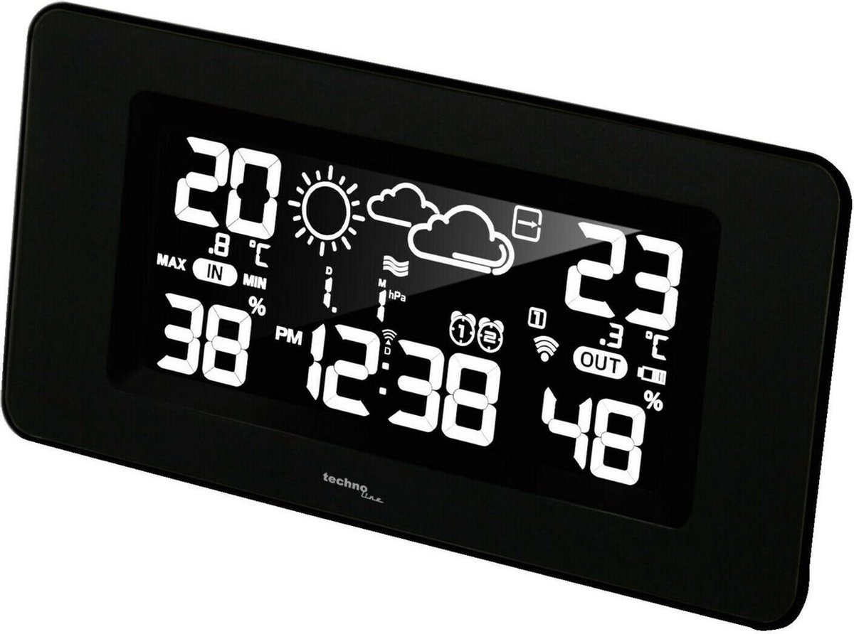 Station météo sans fil horloge radiopilotée technoline 2 sondes