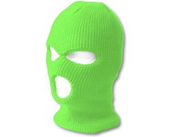 Bivakmuts 3 gaten Neongroen - Warme muts - Rekbaar - One Size - Balaclava - Motor