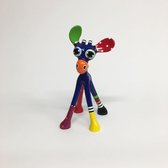 Jacky Zegers – JZ15 Alex - Kleurrijk, Vrolijk Beeld van een Giraffe – Kunst waar je Blij van wordt –Uniek en Origineel Cadeau – in Kleurrijke Geschenkdoos - Handbeschilderd - 31 cm