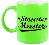 Stoerste meester cadeau mok / beker neon groen 330 ml