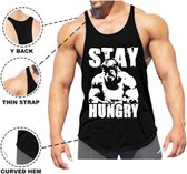 Tank top – fitness – heren – bodybuilding – powerlifting -stay hungry – arnold  – medium