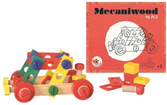 Afbeelding van het spel Egmont Toys Houten mecano 96-delig