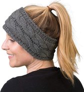 Warme Gebreide Hoofdband - Dames Oorwarmers Haarband - Oorwarmers hoofdband – Donker Grijs