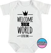 Romper - Welcome to the world little one - maat 62/68 - korte mouwen - baby - baby kleding jongens - baby kleding meisje - rompertjes baby - rompertjes baby met tekst - kraamcadeau