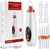 Blackhead remover - Vacuüm puistenverwijderaar - gratis comedonenlepelset - 6 opzetstukken