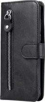 Portemonnee zwart wallet book-case rits hoesje Oppo A53 / A53S
