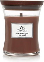 WoodWick - Stone Washed Suede Váza ( sepraný semiš ) - Vonná svíčka