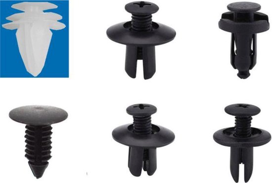 zrfgbxim 100 stuks kunststof klinknagels voor auto, bevestigingsclips voor auto, clips voor autobevestiging, voor carrosserie, autodeurpaneel, spatborden