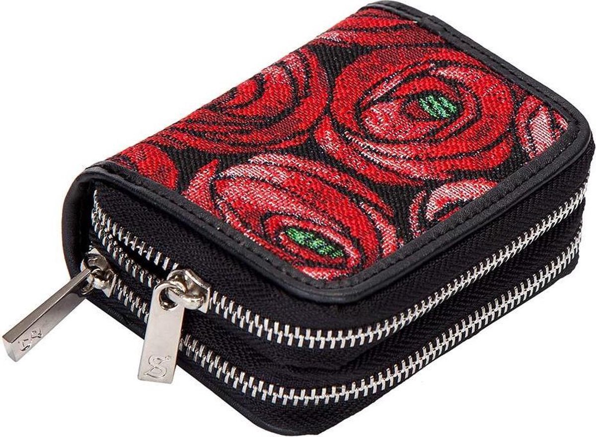Signare - Portemonnee Credit Card Houder - Gobelin - Rose and Tear Drop - Mackintosh