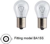 2 Stuks autolamp 21 watt, 12 volt, wit, fitting BA15S