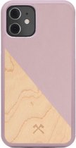 iPhone 11/XR Backcase hoesje - Woodcessories - Effen Roze - Hout