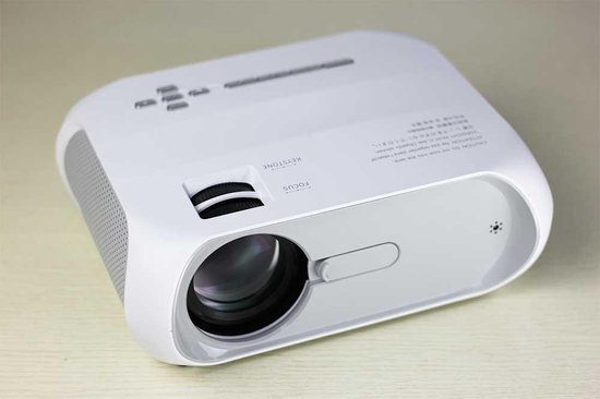 Qwatch Beamer met Projectiescherm - Full HD - 5000 Lumen - LED - 1920 x 1080 - Ingebouwde speaker - Wit - HDMI - USB - VGA - AV - Thuis Bioscoop - Home Cinema - Kantoor - Merkloos