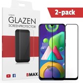 2-pack BMAX Samsung Galaxy M21 Screenprotector Full Cover Glas / Volledige dekking / Beschermglas / Tempered Glass / Glasplaatje - Zwart