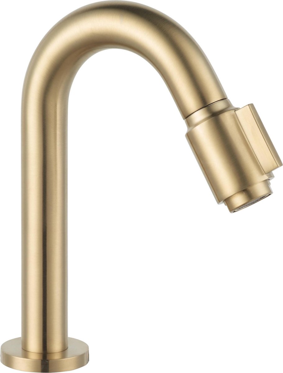 Saqu Essential 2.0 Luxe Fonteinkraan 18.90 cm met C-uitloop Messing Toiletkraan Koudwaterkraan WC Kraan