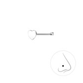 Joy|S - Zilveren petit hartje neuspiercing - 3 mm - 2 stuks