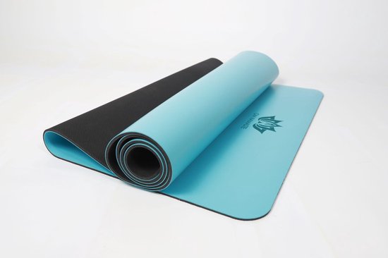 Om Namaste PU rubber Yogamat - mat voor yoga en fitness - licht blauw van Om Namaste — afbeelding 3