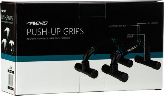 Avento Push-up Grips - Zwart/Blauw - Avento