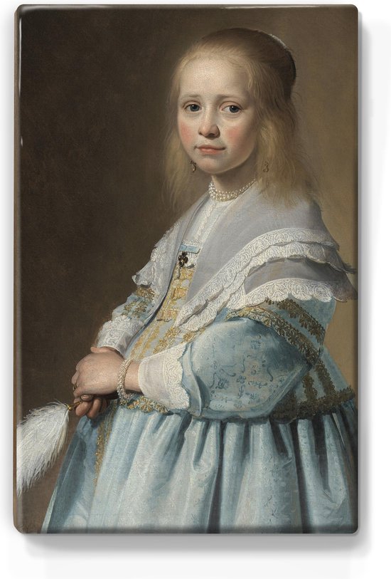 rivaal Sanctie Vooruit Johannes Cornelisz. Verspronck - Portret van een meisje in het blauw - 19,5  x 30 cm -... | bol.com
