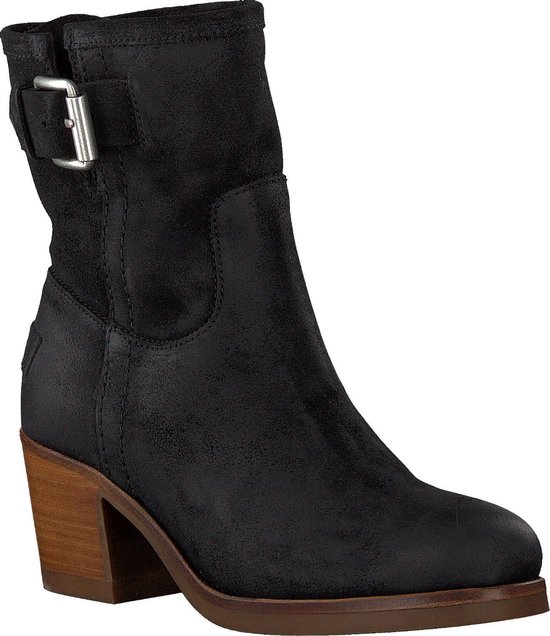 Shabbies Dames Enkellaarsjes 182020208 - Zwart - Maat 39 | bol.com