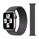 Gevlochten solobandje voor Apple Watch - 42 en 44mm - braided - watch - horlogeband - armband - polsband - Grijs - maat S