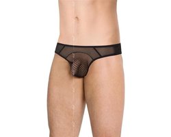 Sexy doorzichtige herenslip met visnet zwart XL