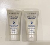 L'anza Travelset Healing Moisture TAMANU CREAM Shampoo & KUKUI NUT conditioner drooghaar
