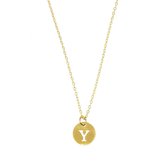 Letter ketting coin - initiaal Y - Goud - 40 cm