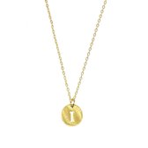 Letter ketting coin - initiaal I - Goud - 40 cm