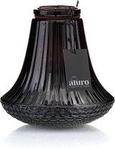 Zwart Glazen Lantaarn CHARU Aluro 2-delig 16 cm