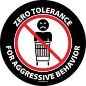 Vloersticker 'Zero tolerance for aggressive behavior', zwart, 300 mm