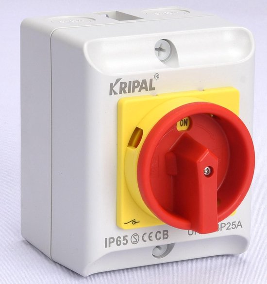 Kripal werkschakelaar UKPN1 32A - 4 polig - 230-440V - Met 2 x kabelwartel  - Airco | bol.com