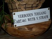 Emaille bord 'Verboden toegang'