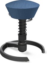 Aeris Swopper Capture Gabriel - Ergonomische bureaustoel blauw - Wol - gliders - zwart frame - zwarte veer- blauwe wollen bekleding