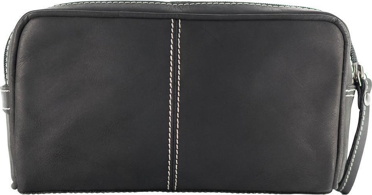 Leren Toilettas Dames – Leren Toilettas Heren – Zwart Buffelleer - Zwarte Toilettas Leer