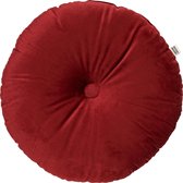 Dutch Decor OLLY - Sierkussen rond velvet Merlot 40 cm - rood