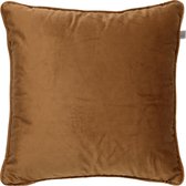 Dutch Decor FINN - Sierkussen 45x45 cm - velvet - effen kleur - Tobacco Brown - bruin - Inclusief binnenkussen