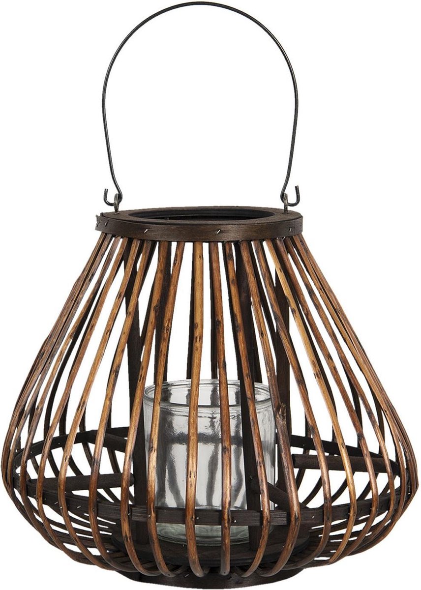 Clayre & Eef Windlicht Ø 36x30 cm Bruin Hout