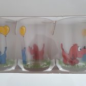 Set van 6 waterglazen / sapglazen voor kinderen 16cl met hondje en hartje Luminarc