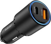 ELECJET 45W Auto Oplader | 45W USB C Super Fast Car Charger | Total PD PPS Samsung Galaxy Note 10 Plus/Note 20 Ultra/S20 Ultra 5G/S21/A70/A71/Z fold 2 5g/M31s/Tab S7 Plus,45W + 18W