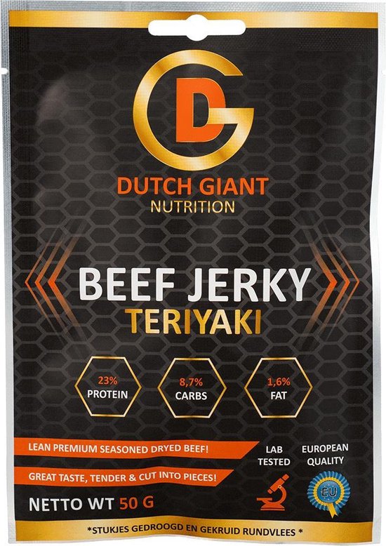Dutch Giant Nutrition - Beef Jerky - Teriyaki - 10x50 gram