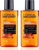 L’Oréal Paris Men Expert 2 in 1 Morning Skindrink | L’Oréal Men Expert | Hydraterende verzorging | Verzorgende aftershave |Dagcrème | Aftershave | Gezichtsverzorging | Dagcreme mannen |  L’Oréal Paris Men Expert Aftershavecrème | 2x Voordeelkorting